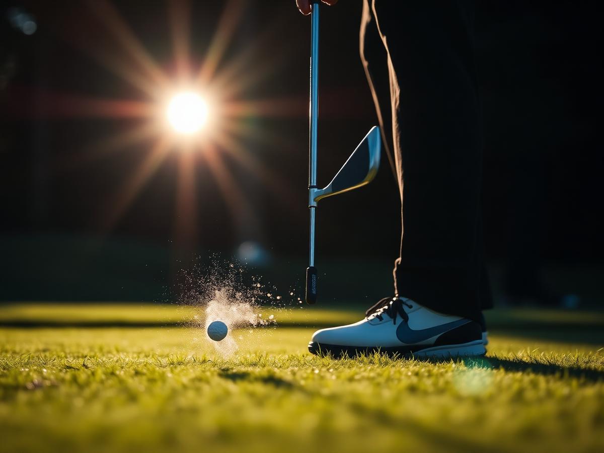 Golfer mid-swing on the Valley Green fairway