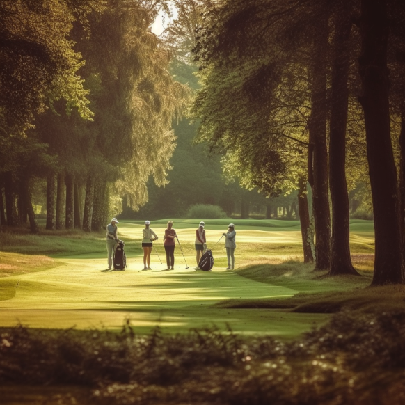 a group of ladies playing a round of golf